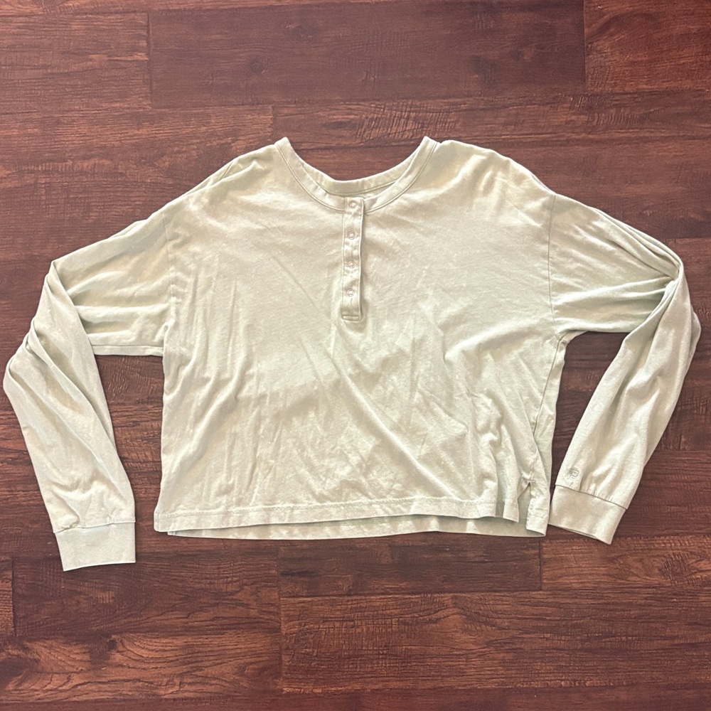 PINK Women's Lime Green Long Sleeve Top